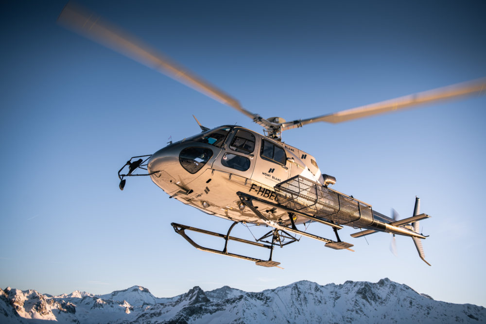 helicoptere ciel chamonix